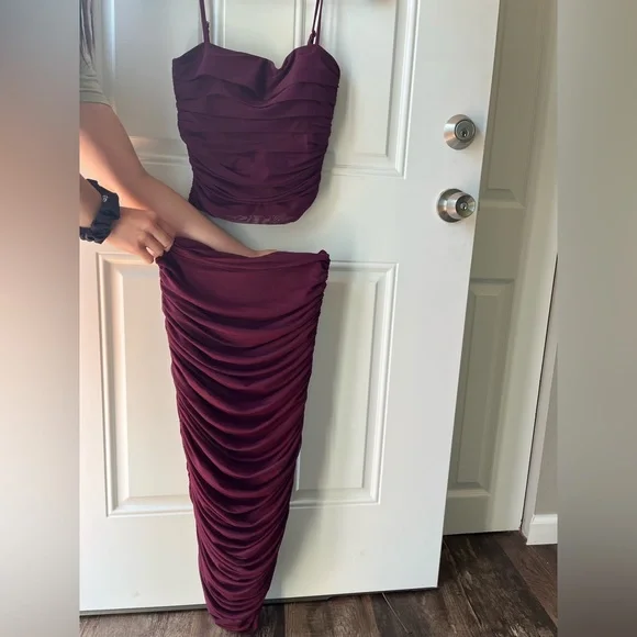 Express conscious edit body contour mesh midi skirt & cropped cami size small - Picture 1 of 4